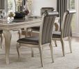 Modern Glam Silver Finish 5pc Dining Set Table with Extension Leaf and 4 Side Chairs Crystal Button-Tufted Traditional Style Dining Furniture