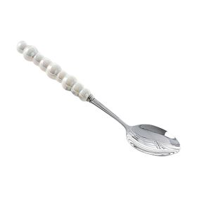 Light Luxury Ceramic Pearl Handle Knife Fork And Spoon Creative Stainless Steel Tableware (Option: Colorful Master Spoon)