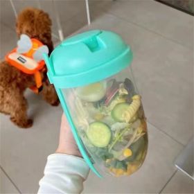 1pc Fresh Salad Cup; Keep Fit Salad Meal Shaker Cup; 1000ml/33.81oz; Portable Fruit Vegetable Milk Cup; 7.87''X2.33'' (Color: Mint Green, Material: )