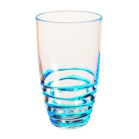 Swirl Acrylic Glasses Drinking Set of 4 (20oz), Plastic Drinking Glasses, BPA Free Cocktail Glasses, Drinkware Set, Hi Ball Plastic Water Tumblers (Color: as Pic)