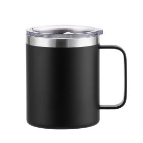 Simple Solid Color Stainless Steel Mug Cup Handle Cup (Option: Plastic Spray Black-24oz)