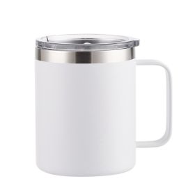 Simple Solid Color Stainless Steel Mug Cup Handle Cup (Option: Spray Plastic White-24oz)